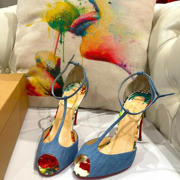 Christian louboutin senora 100 Jean Hawaii sandal sz40 - Picture 8 of 8